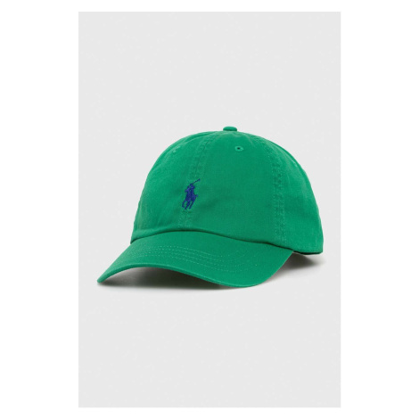 Bavlněná baseballová čepice Polo Ralph Lauren zelená barva, 211912843