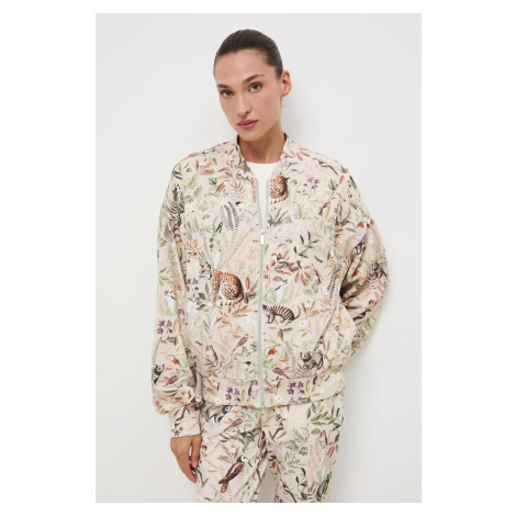 Mikina Medicine dámská, béžová barva, vzorovaná