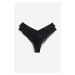 H & M - Krajkové kalhotky brazilian 2 kusy - černá