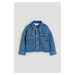 H & M - Džínová bunda's roztřepeným lemem - modrá