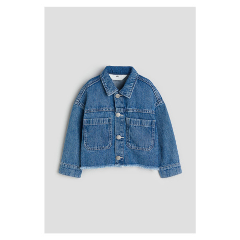 H & M - Džínová bunda's roztřepeným lemem - modrá H&M