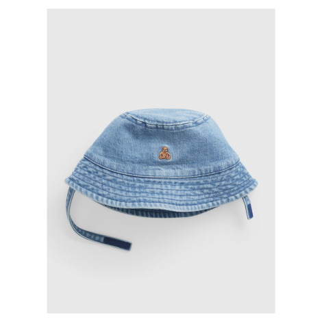 Světle modrý dětský džínový klobouk GAP