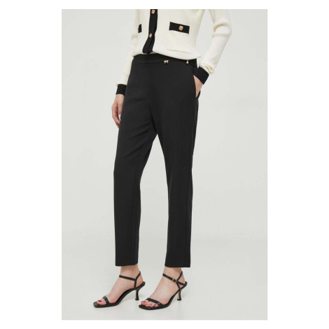 Kalhoty Artigli dámské, černá barva, fason cargo, high waist