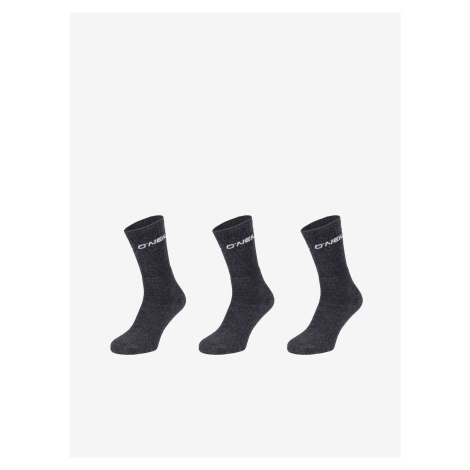 Sada tří párů unisex ponožek v tmavě šedé barvě O'Neill SPORTSOCK 3P