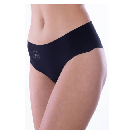 Laserové bezešvé kalhotky Flower černé Emili