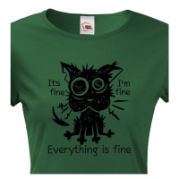 Dámské vtipné tričko s potiskem Kočky ve stresu