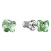 Evolution Group Náušnice bižuterie se Swarovski krystaly zelený motýl 51049.3