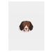 Hnědá dřevěná brož ve tvaru psa BeWooden Beagle Brooch