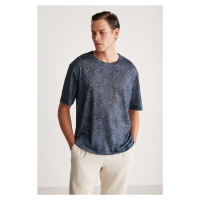 GRIMELANGE Lucas Comfort Navy Blue / Patterned T-shirt