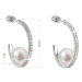 Stříbrné náušnice kruhy s bílou říční perlou 21019.1B
