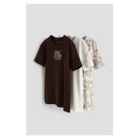 H & M - Bavlněné tričko 3 kusy - bílá