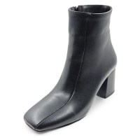 Trendyol Black Square Toe Block Heel Women's Ankle Boots