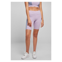 Ladies Color Block Cycle Shorts - lilac/violablue