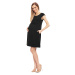 Těhotenské šaty s kapsami a výraznou mašlí vpředu model 0129 černé