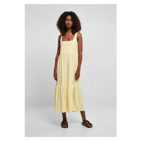 Ladies 7/8 Length Valance Summer Dress - softyellow Urban Classics