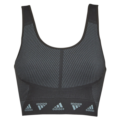 Adidas STUDIO AEROKNIT BRA - LIGHT SUPPORT Šedá