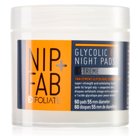 NIP+FAB Glycolic Fix Extreme noční čistící pleťové tampónky 60 ks