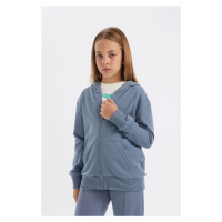 DEFACTO Girls Basic Hooded Pocket Zippered School Cardigan