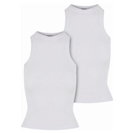 Urban Classics / Ladies Racer Back Rib Top 2-Pack white+white