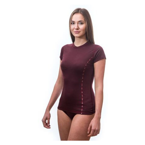 SENSOR MERINO AIR dámské triko kr.rukáv port red