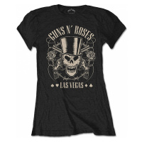 Guns N Roses tričko, Top Hat Skull & Pistols Las Vegas, dámské