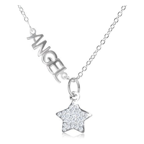 Stříbrný 925 náhrdelník - lesklý plochý motýl, malý kruh s čirými zirkony  Šperky eshop | Modio.cz