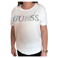 Dámské triko Guess E4GI02 bílé OVERSIZE | bílá