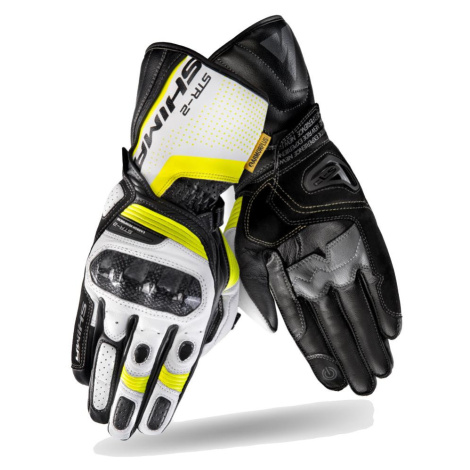 SHIMA STR-2 rukavice na motorku černo/bílo/žluté fluo
