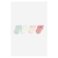 H & M - Ponožky pod kotníky 4 páry - růžová