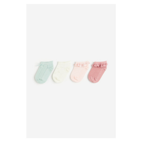 H & M - Ponožky pod kotníky 4 páry - růžová H&M