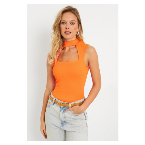 Cool & Sexy Women's Window Blouse Orange