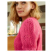 Blancheporte Ažurový pulovr s nařasenými rameny malinová