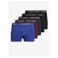 Jack & Jones Sada pěti pánských boxerek v modré, hnědé a černé barvě Jack & J - Pánské