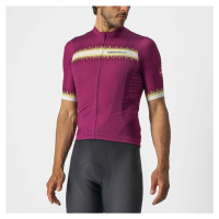 CASTELLI Cyklistický dres s krátkým rukávem - GRIMPEUR - cyklámenová/bordó/béžová