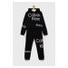 Dětská bavlněná tepláková souprava Calvin Klein Jeans černá barva