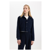 DEFACTO Crop Shirt Collar Blazer Jacket