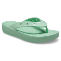 Crocs CLASSIC PLATFORM FLIP W Dámské žabky, světle zelená, velikost 39/40