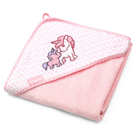 BabyOno Towel Bamboo osuška s kapucí z bambusu Pink 100x100 cm