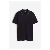 H & M - Bavlněné tričko's límečkem Slim Fit - modrá