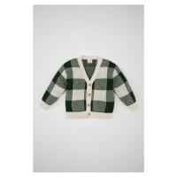 DEFACTO Baby Boy V-Neck Checked Cardigan