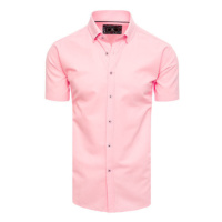 Pánská košile s krátkým rukávem růžová Dstreet KX0994