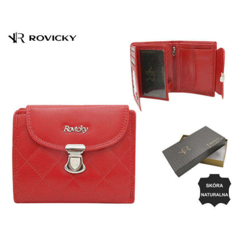 Dámská kožená peněženka - červená - ROVICKY Factory Price