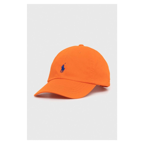 Bavlněná baseballová čepice Polo Ralph Lauren oranžová barva