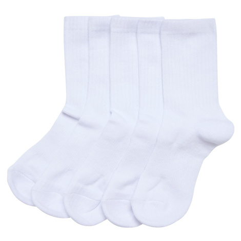 Sportovní dětské ponožky 5-balení bílé Urban Classics