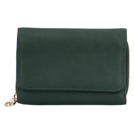 Dámská malá koženková peněženka Annien, tmavě zelená Coveri