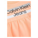 Dívčí šaty Calvin Klein Jeans oranžová barva, mini