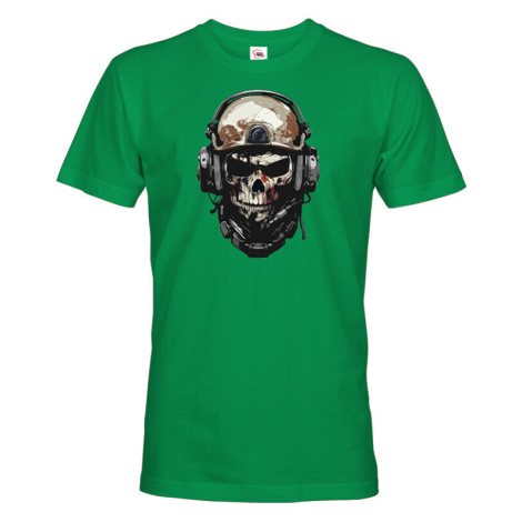 Pánské tričko s potiskem lebky a vojáka - skvělé military tričko BezvaTriko