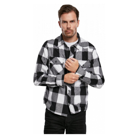 Pánská košile Brandit Checked Shirt - černá, bílá