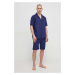 Bavlněné pyžamo Polo Ralph Lauren černá barva, 714899503