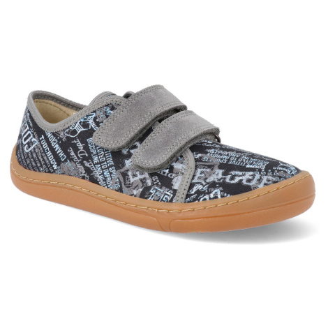 Barefoot tenisky Froddo - BF Canvas Black/Grey šedé